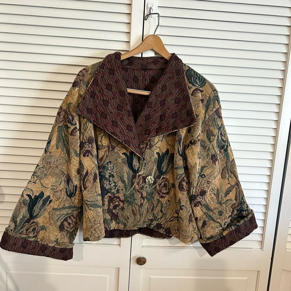 Handmade OOAK Reversible Tapestry Jacket - Picture 3 of 7